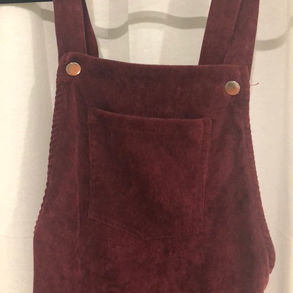 MAROON OVERALL DRESS - Picture 2 of 3